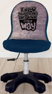 Vaikiška darbo kėdė Kalune Design Doodles, 46 x 50 x 58 cm, mėlyna/juoda