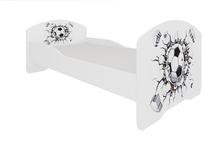 Vaikiška lova viengulė ADRK Pepe Ball, balta/juoda, 80 x 160 cm, be patalynės dėžės, su čiužiniu