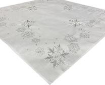 Kalėdinė staltiesė kvadratinė OS-308-A, balta/sidabro, 85 x 85 cm