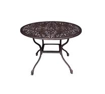 Lauko stalas Domoletti, juodas/bronzos, 104 cm x 104 cm x 73 cm