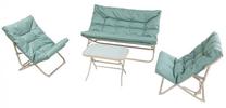 Lauko baldų komplektas Forel, žalias, 4 vietų