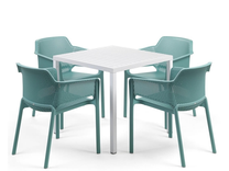Lauko baldų komplektas Net/Cube 80 Tortora, baltas/žalias, 4 vietų