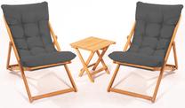 Lauko baldų komplektas Floriane Garden MY005, pilkas/medžio, 2 vietų