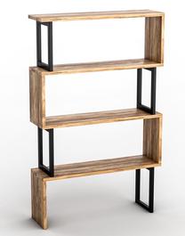 Pastatoma lentyna Kalune Design Ceylan, juoda/riešuto, 22 cm x 80 cm x 128 cm