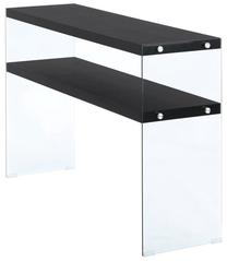 Konsolinis staliukas Kayoom Elementary 225, skaidrus/juodas, 110 cm x 32 cm x 75 cm