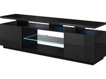 TV staliukas Cama Meble Eva, juodas, 180 cm x 40 cm x 52 cm
