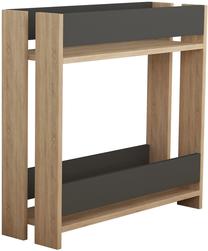 Žurnalinis staliukas Kalune Design Massi Side Table, antracito/ąžuolo, 74 cm x 25 cm x 72 cm