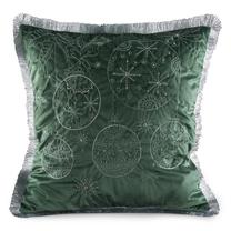 Kalėdinis dekoratyvinės pagalvėlės užvalkalas 118B, sidabro/žalia, 45 cm x 45 cm