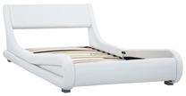 Lova viengulė VLX Faux Leather 285709, 100 x 200 cm, balta, be čiužinio, su grotelėmis