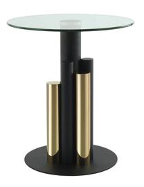 Kavos staliukas Kayoom Ontario 225, skaidrus/aukso, 46 cm x 46 cm x 50 cm