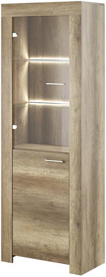 Vitrina Piaski Sky, šviesiai ruda, 70 cm x 37 cm x 197 cm