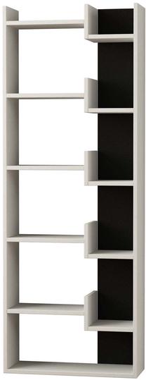 Lentyna Kalune Design Oppa 855DTE3628, antracito/balta, 22 cm x 60.5 cm x 162.5 cm