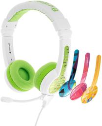 Laidinės ausinės Buddy Phones School+, balta/žalia