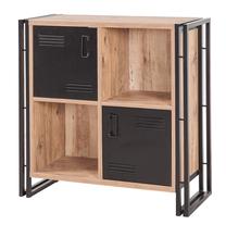 Pastatoma lentyna Kalune Design Cosmo Soft, juoda/pušies, 35 cm x 89 cm x 89 cm