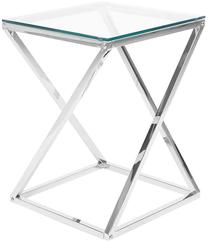 Kavos staliukas Beliani Beverly, sidabro, 40 cm x 40 cm x 55 cm