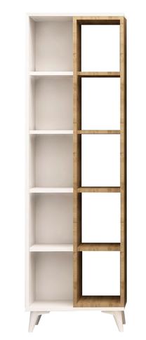 Pastatoma lentyna Kalune Design Enzamu, ruda/balta, 25 cm x 50 cm x 162 cm