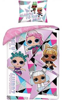 Vaikiškas patalynės užvalkalų komplektas Lol LOL-6909BL, balta/rožinė/įvairių spalvų, 140 x 200 cm