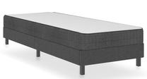 Lova viengulė VLX Box Spring, 100 x 200 cm, tamsiai pilka, su čiužiniu, su grotelėmis