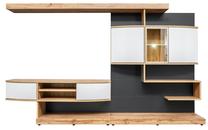 Sekcija ASM Palermo Palermo, antracito/ąžuolo/balta, 300 cm x 182 cm x 45 cm