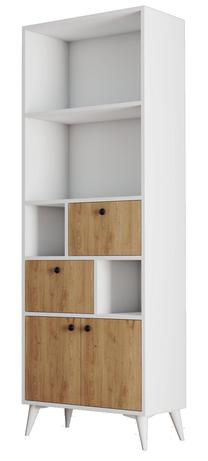 Lentyna Kalune Design Ninova 1950, ąžuolo/balta, 35 cm x 69 cm x 195 cm