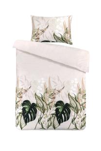 Patalynės užvalkalų komplektas Kenda Sand Vayda 125, smėlio/žalia, 155 x 220 cm