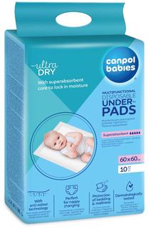 Vienkartinis paklotas Canpol Babies Ultra Dry, 60 cm x 60 cm, 10 vnt.