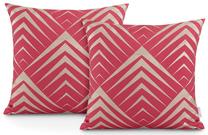 Dekoratyvinės pagalvėlės užvalkalas AmeliaHome Oxford Piramides, raudona, 45 cm x 45 cm, 2 vnt.
