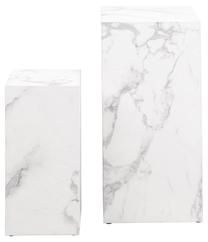 Kavos staliukų komplektas Dice Top, baltas, 35 cm x 35 cm x 70 cm