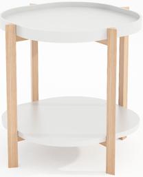 Kavos staliukas Home4you Norah, balta, 50 cm x 50 cm x 55 cm