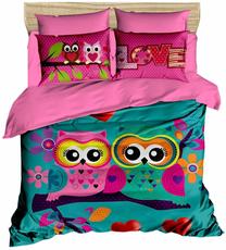 Vaikiškas patalynės užvalkalų komplektas Mijolnir 198 178PRL2172, geltona/rožinė/violetinė, 200 x 220 cm