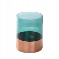 Žvakidė Salvia 8, stiklas, Ø 15 cm, 20 cm, vario/žalia