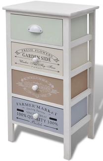 Spintelė VLX French 242877, balta/įvairių spalvų, 38 cm x 28 cm x 72 cm