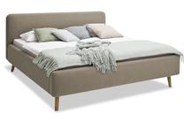 Lova dvigulė Mattis Aspen, 140 x 200 cm, ruda/pilka, be čiužinio, su grotelėmis