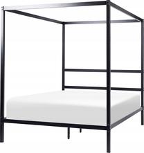 Lova pusantros vietos Beliani Lestards, 140 x 200 cm, juoda, be čiužinio, su grotelėmis