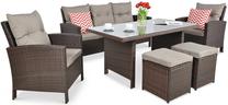Lauko baldų komplektas Ibiza, rudas, 7 vietų