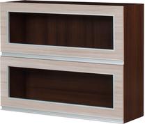 Viršutinė virtuvinė spintelė Bodzio Sandi KS90GW-LA/P/OR Glossy, riešuto/smėlio, 31 cm x 90 cm x 72 cm