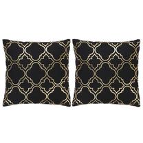 Dekoratyvinė pagalvėlė VLX Cotton, aukso/juoda, 40 cm x 40 cm, 2 vnt.