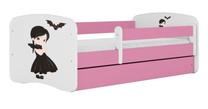 Vaikiška lova viengulė Kocot Kids Wednesday, balta/rožinė, 80 x 180 cm, su patalynės dėže, be čiužinio