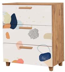 Komoda Kalune Design Leva Gravis Pied, ruda/balta, 43 cm x 80 cm x 95 cm