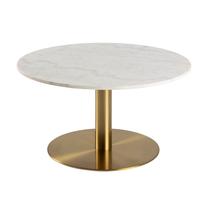 Kavos staliukas Corby 61502, balta/žalvario, 80 cm x 80 cm x 45 cm