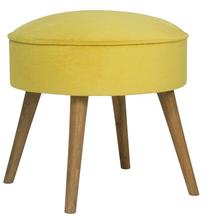 Pufas Hanah Home Boyce 558ZEN1313, geltona/medžio, 45 cm x 45 cm x 41 cm