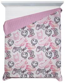 Lovatiesė NJE-06, balta/juoda/rožinė, 170 cm x 210 cm