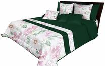 Lovatiesė NMO-047, balta/rožinė/tamsiai žalia, 240 cm x 240 cm