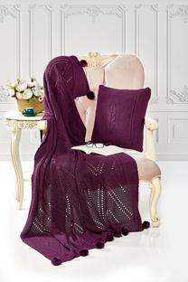 Pledo ir pagalvės komplektas Mijolnir Ponpon 303EVN1188, violetinis, 130 cm x 170 cm