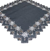 Kalėdinė staltiesė kvadratinė OSE01-2, sidabro/tamsiai pilka, 85 x 85 cm