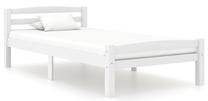 Lova viengulė VLX Solid Pinewood 322069, 100 x 200 cm, balta, be čiužinio, su grotelėmis