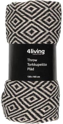 Pledas 4Living Throw Arianna, juodas, 130 cm x 165 cm