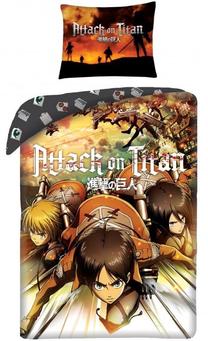 Vaikiškas patalynės užvalkalų komplektas Attack on Titans 6546BL, įvairių spalvų, 140 x 200 cm