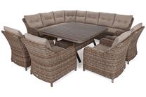 Lauko baldų komplektas Windsor Corner, rudas, 11 vietų