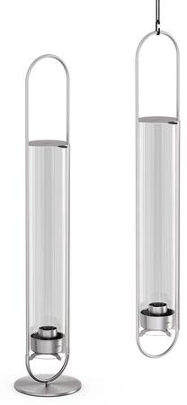 Žvakidė Hofats Oval, stiklas/metalas, Ø 11 cm, 55 cm, skaidri/sidabro